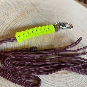 Lanyard purple Burgundy and Neon yellow self adjustable